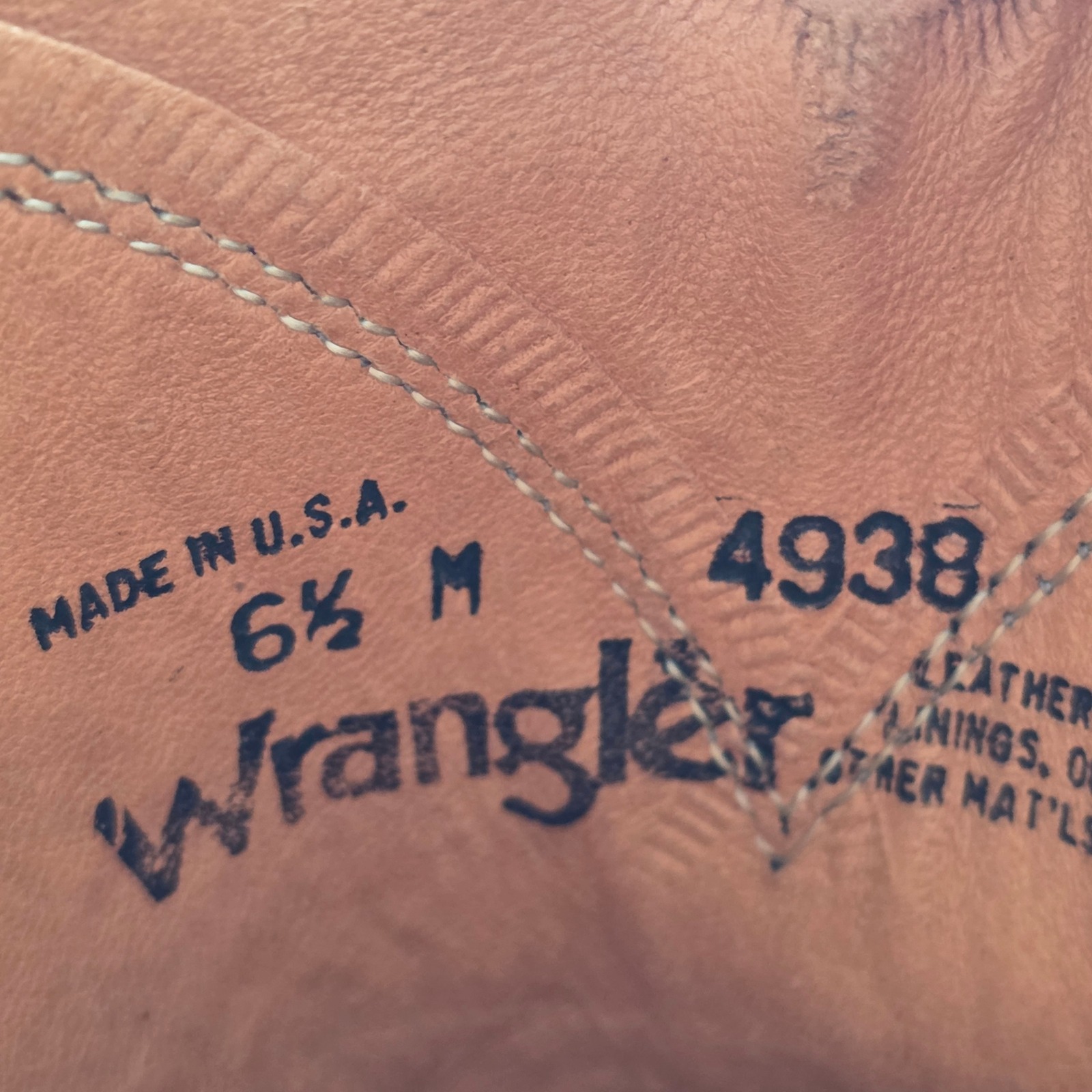 Vintage Wrangler Cowboy Boots Roper 6.5 M Blue Leather 4938 O'sullivan Cowgirl — image 7 of 8